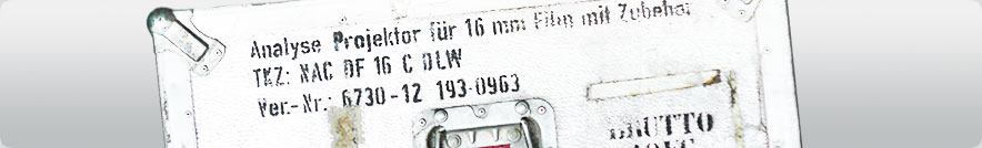 Bild Impressum Filmkunsttechnik Olaf Saeger: Analyse Projektor f&uuml;r 16mm Film mit Zubeh&ouml;r